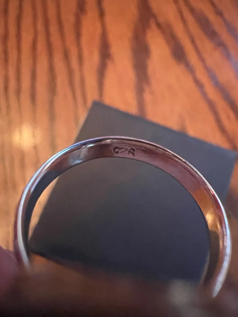 Silver Ring with Large Beautiful White Rectangular Stone - Picture 5 of 11